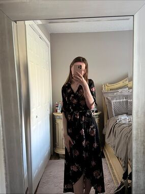 AX Paris Black Floral Wrap Dress